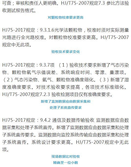 煙氣（so2，nox，顆粒物）排放連續(xù)監(jiān)測技術(shù)規(guī)范 HJ75-2017與HJ/T75-2007標(biāo)準(zhǔn)究竟有何不同