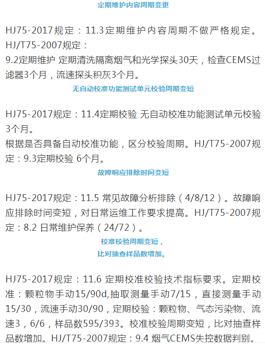 煙氣（so2，nox，顆粒物）排放連續(xù)監(jiān)測技術(shù)規(guī)范 HJ75-2017與HJ/T75-2007標(biāo)準(zhǔn)究竟有何不同